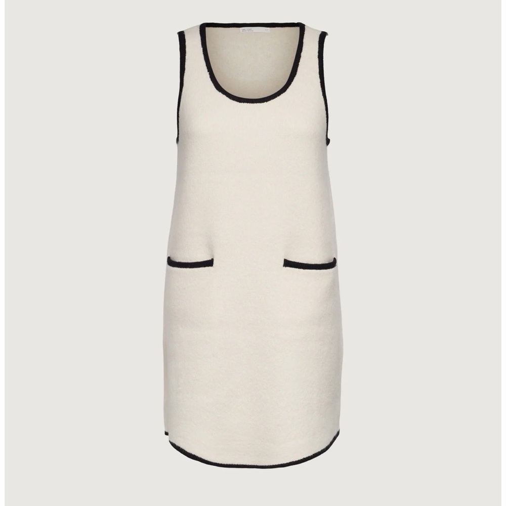 OAK + FORT Contrast Trim Sleeveless Knit Mini Dress - L - Picture 2 of 8